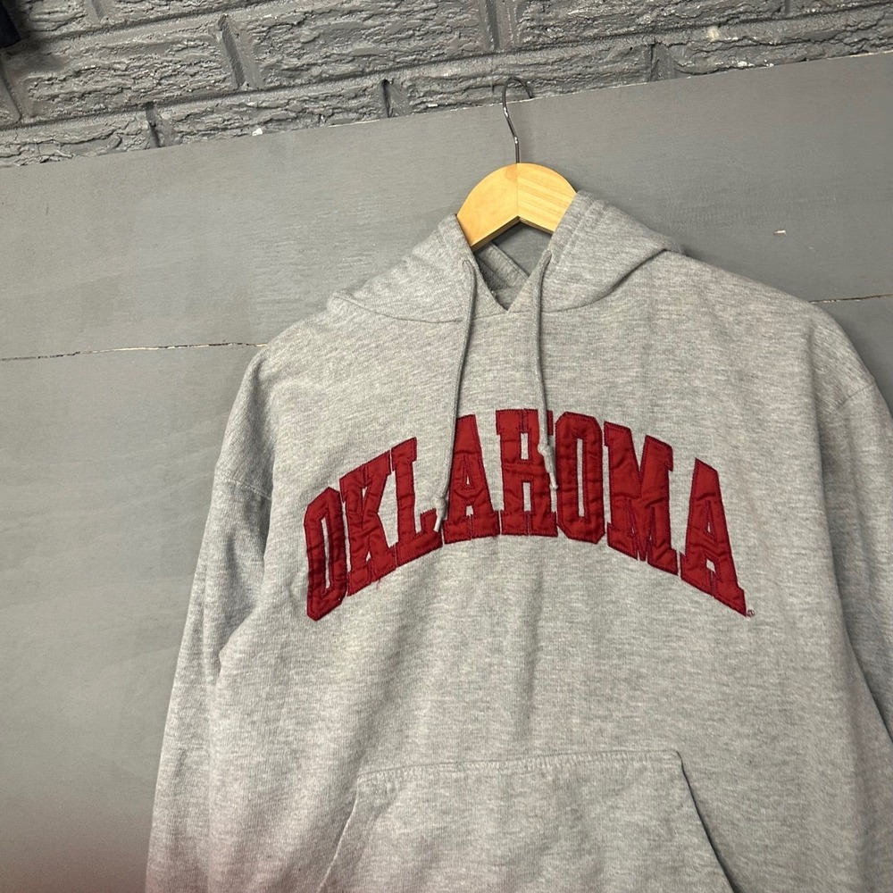 Red Oak Oklahoma Sooners Hoodie Sweatshirt‎ Pullover Gray Size L
